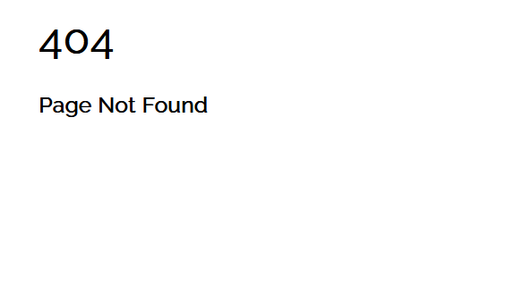 A screenshot of the 404 page.
