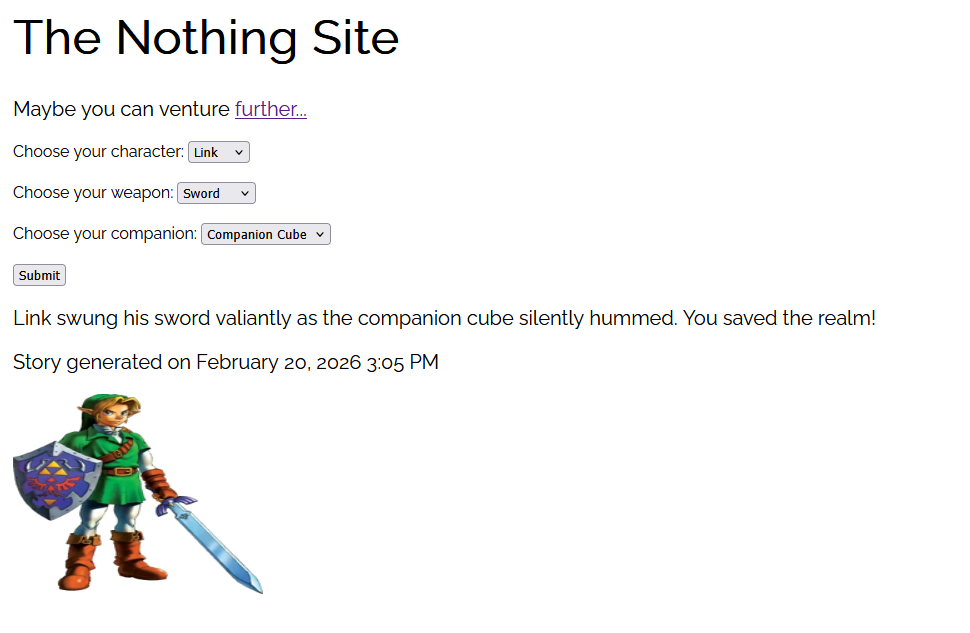 A screenshot of the landing page.